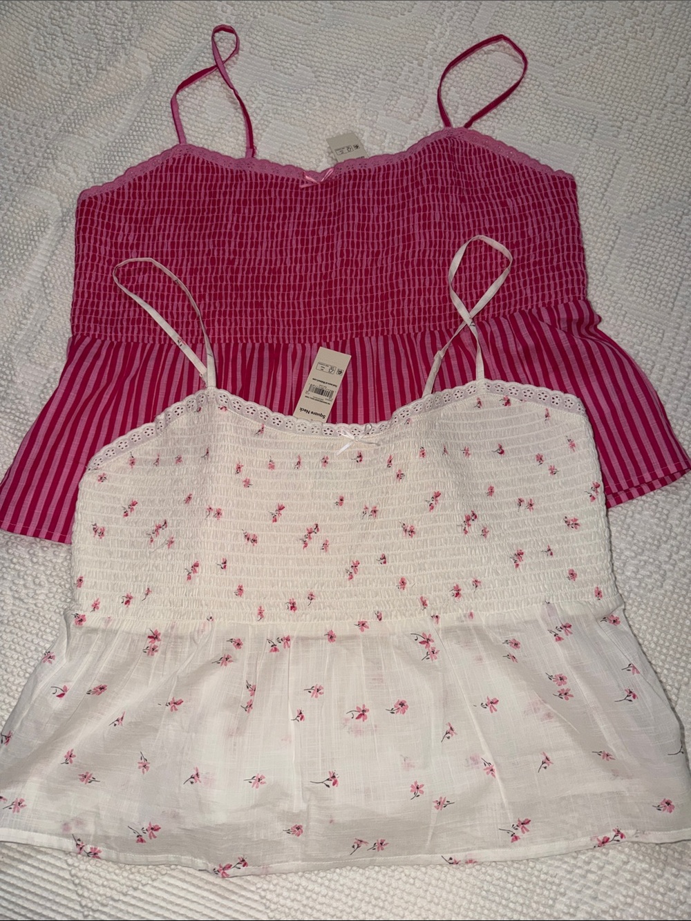 Pink & white smocked Baby Doll Tank tops
Size XXL (20)